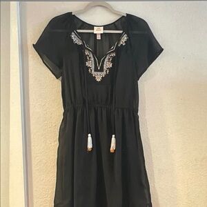 Knox Rose Black Embroidered Mini Dress